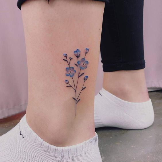 Hãy yêu cô gái có hình xăm hoa lavender  Hình xăm nghệ thuật Lucky Tattoo